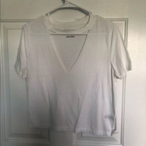 V neck cut out crop top